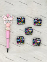 Handmade Beadable Pen with Inclusive Classroom Silicone Beads