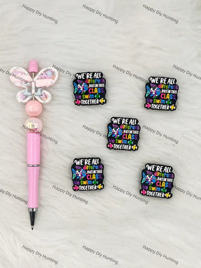 Handmade Beadable Pen with Inclusive Classroom Silicone Beads