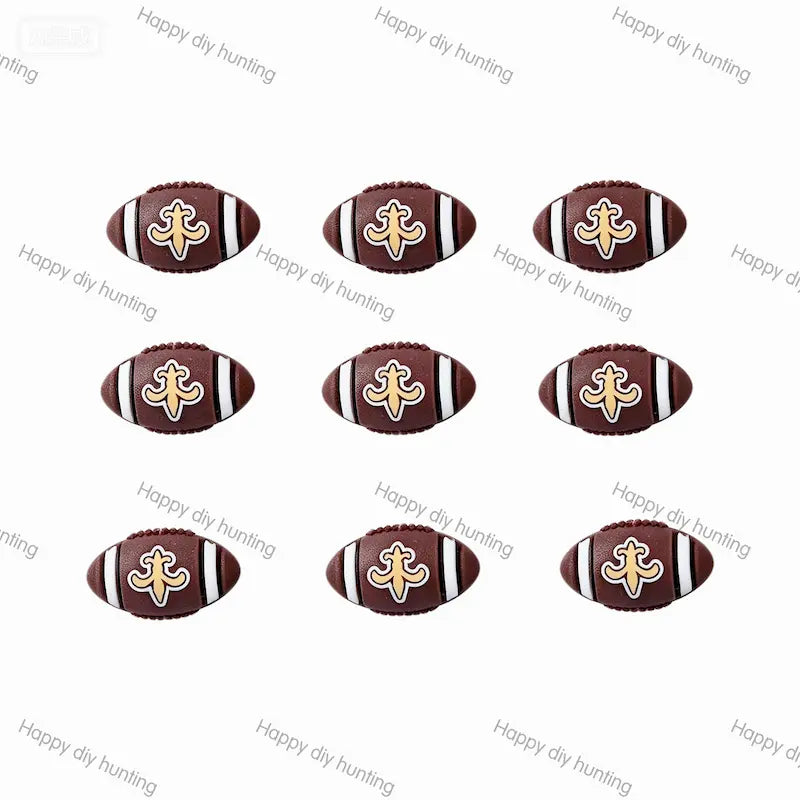 Coffe_brown_New_Orleans_Saints_Silicone Focal Beads, Wholesale Silicone Focal Beads for Pens