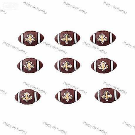 Coffe_brown_New_Orleans_Saints_Silicone Focal Beads, Wholesale Silicone Focal Beads for Pens