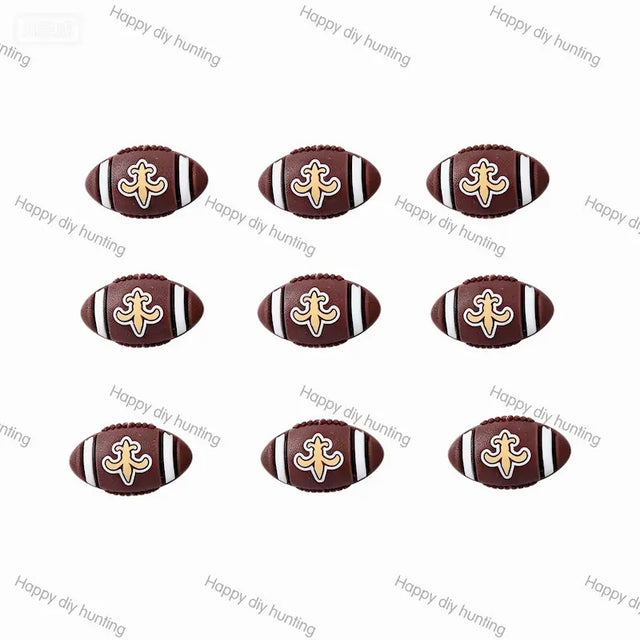 Coffe_brown_New_Orleans_Saints_Silicone Focal Beads, Wholesale Silicone Focal Beads for Pens
