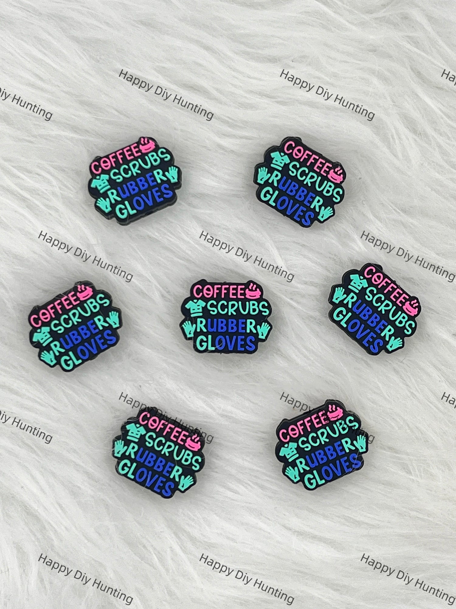 Coffee Scrubs Rubber Gloves Silicone Focal Bead