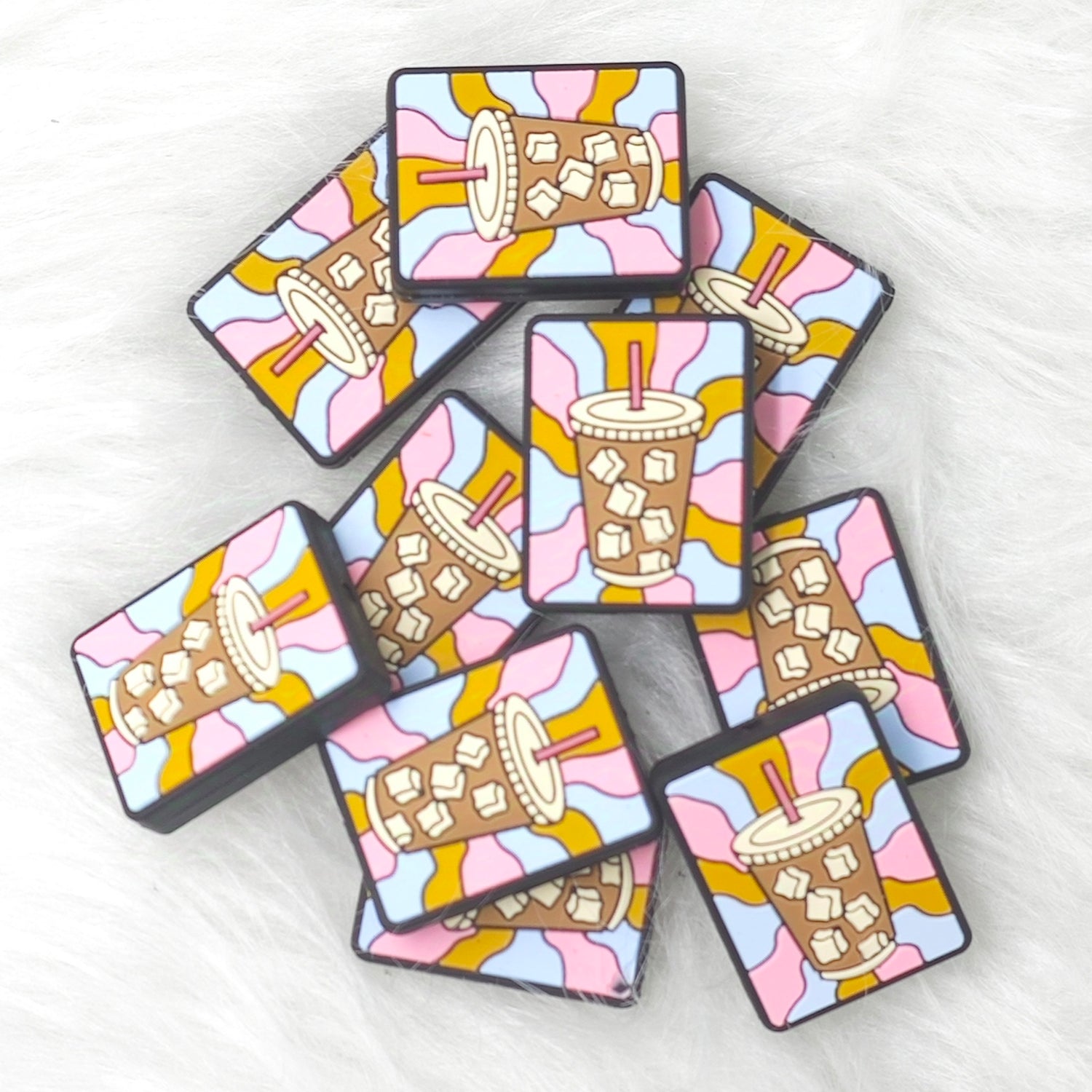 Coffee cup focal, drink food silicone focal beads Wholesale