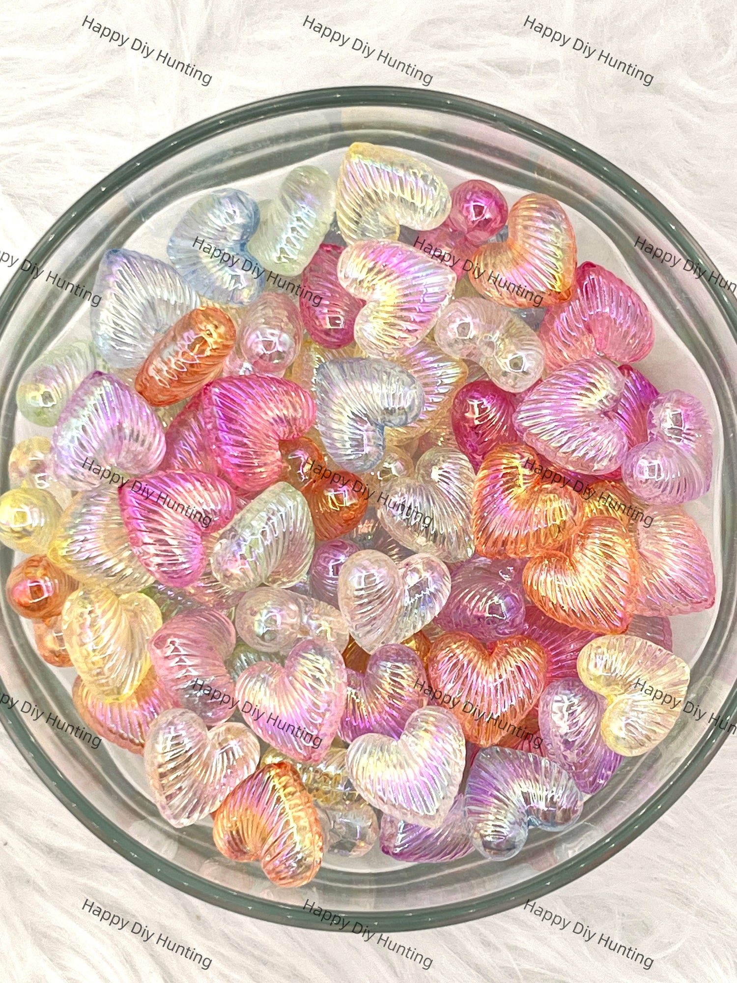 Colorful Heart Acrylic Bead