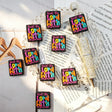 colorful inspirational quote square silicone focal beads for diy beadable pen craft wholesale