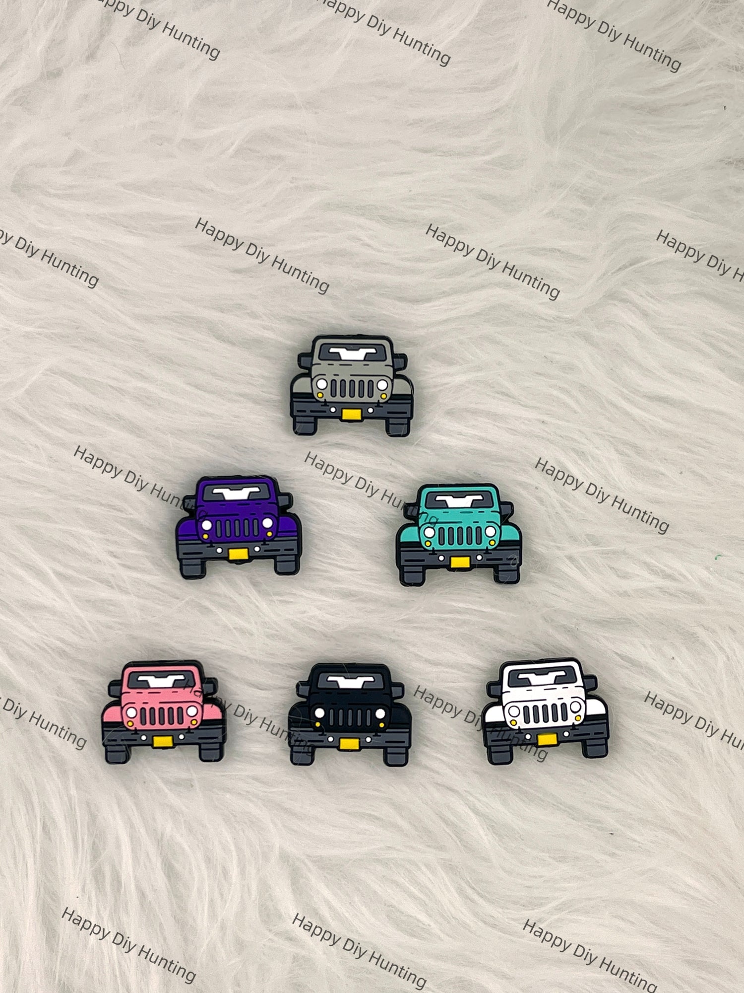 Colorful Jeep Silicone Focal Beads Wholesale