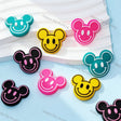 Colorful Smiley Face Two Ear Silicone Focal Beads for beadable pen & keychain DIY