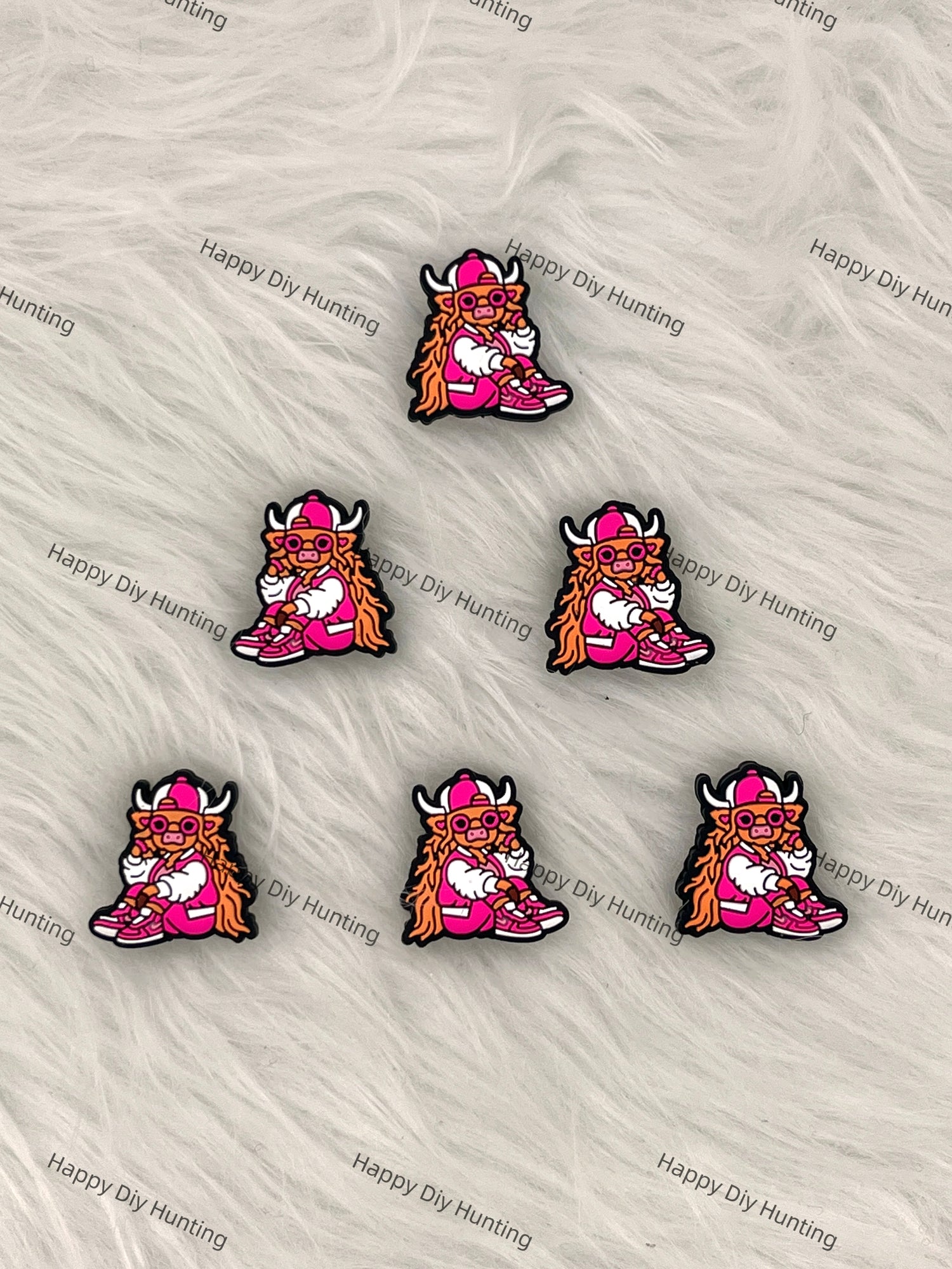 Cool Pink Yak Silicone Focal Beads Wholesale