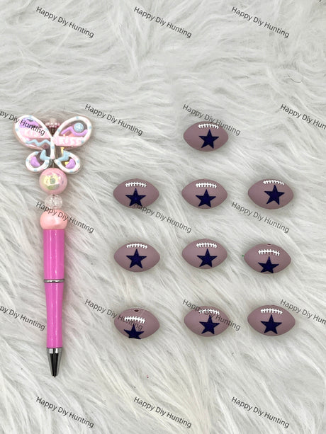 Cowboy Football Team Silicone Focal Beads Wholesale