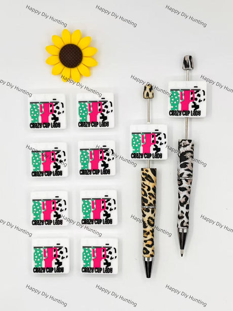 Crazy Cup Lady Silicone Focal Beads Wholesale, silicone focal beads for pens