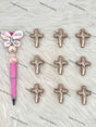 Finished DIY Pen With Brown Cross Silicone Focal Beads