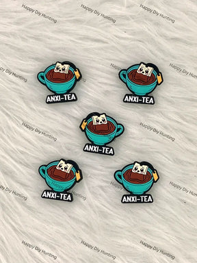 Cup Letter Print Silicone Focal Beads for DIY Beadable Pen Making