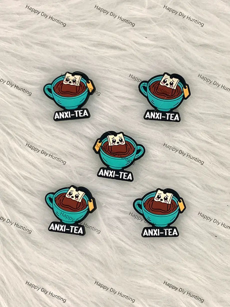 Cup Letter Print Silicone Focal Beads for DIY Beadable Pen Making