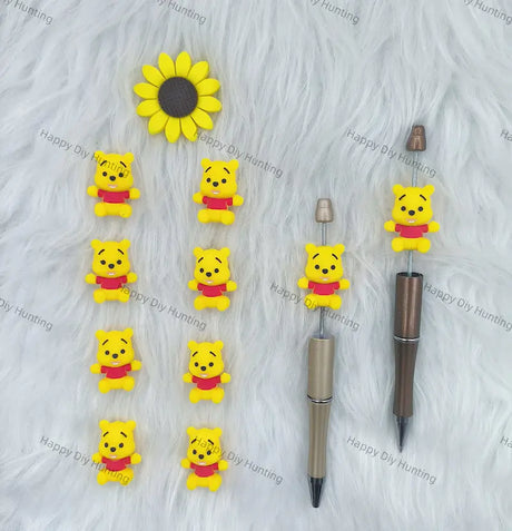 Cute 3D Bear Silicone Focal Beads Wholesale for Pen DIY