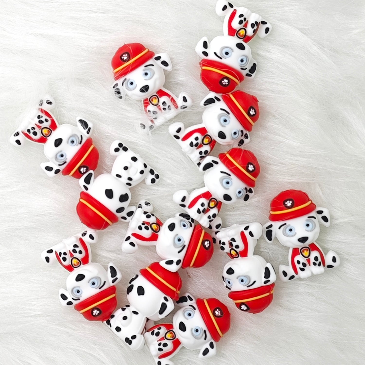 Cute 3d dog with red hat Silicone Focal Beads Wholesale, animal Focal Bead
