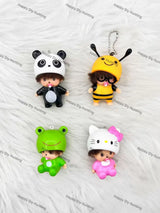 Cute Animal Costume Retro Doll Pen Topper for Kawaii Stationery & Beadable Pen Craft Decor