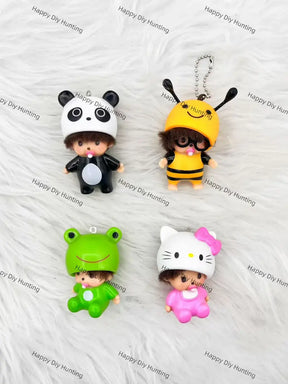 Cute Animal Costume Retro Doll Pen Topper for Kawaii Stationery & Beadable Pen Craft Decor