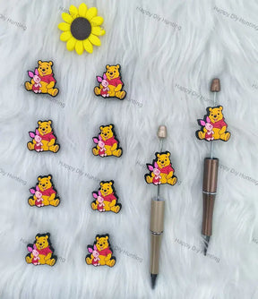 Cute Bear & Piglet Silicone Focal Beads Wholesale for Pen DIY