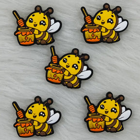 Cute Bees With Honey Jar Silicone Focals for Nature Beadable Pen Craft