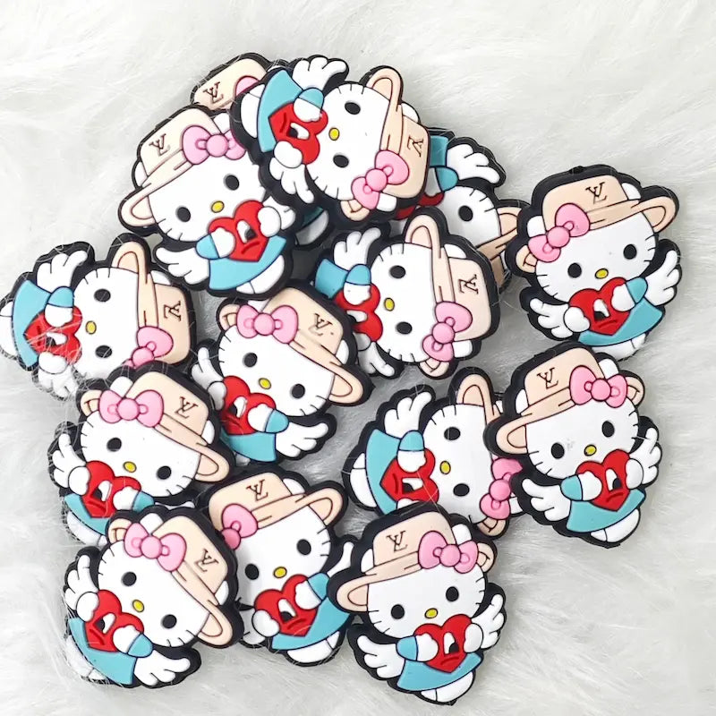 Cute Bow Kitty Cat Silicone Focals for Pet Themed Beadable Pen Craft