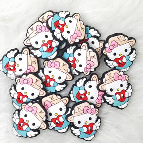 Cute Bow Kitty Cat Silicone Focals for Pet Themed Beadable Pen Craft