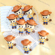 Cute 3D cartoon western cowboy character pen toppers, adorable little cowboy figure pen caps for diy handmade beadable pen wholesale craft supplies