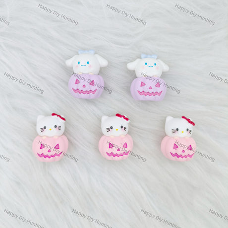 Cute Cinnamoroll And HK With Pumpkin Pen Topper