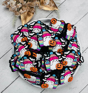 Cute Halloween Ghost with pumpkins Silicone Focal Beads For DIY Beadable Pens