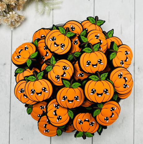 Cute Halloween Pumpkin Silicone Focal Beads for Beadable Pens Wholesale