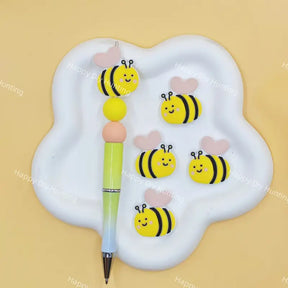 Cartoon bee silicone focal beads for custom beaded pen making