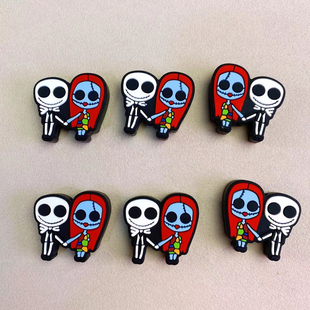 Cute Sally and Jack Silicone Focal Beads Wholesale