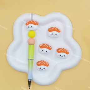 Cartoon sushi silicone focal beads for custom beaded pen making