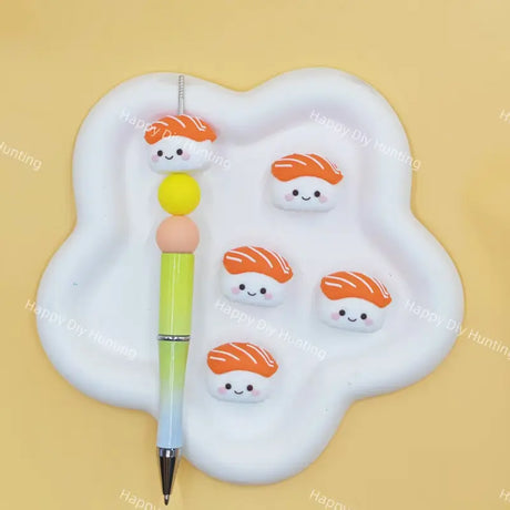Cartoon sushi silicone focal beads for custom beaded pen making