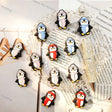 cute winter cartoon penguin with knit hat and scarf silicone focal beads for diy beadable pen craft wholesale