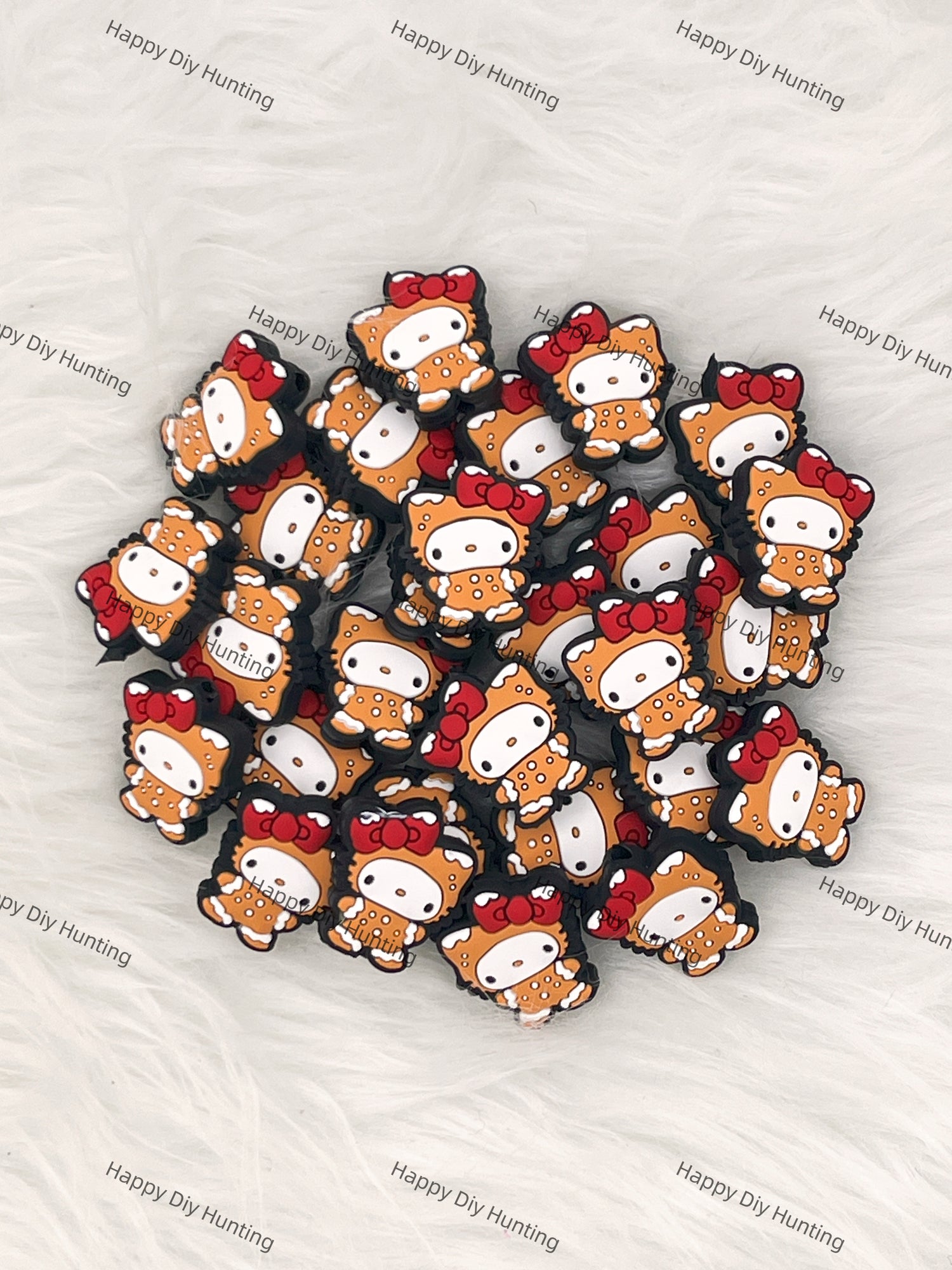 Cute Yellow HK Cat Silicone Focal Beads Wholesale, silicone focal beads for pens