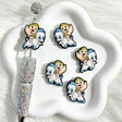 Silicone focal beads featuring a cute baby hero riding a winged horse cartoon design. Soft, durable, and flexible, perfect for beadable pens, keychains, and handmade crafts.