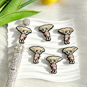 Silicone focal beads featuring a cute big-eared elf cartoon design. Soft, durable, and flexible, perfect for beadable pens, keychains, and handmade crafts.