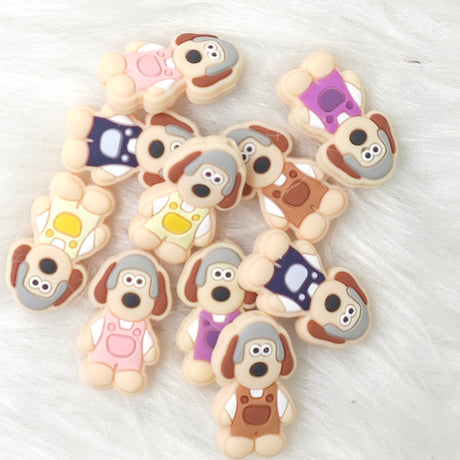 Cute dog Silicone Focal Beads