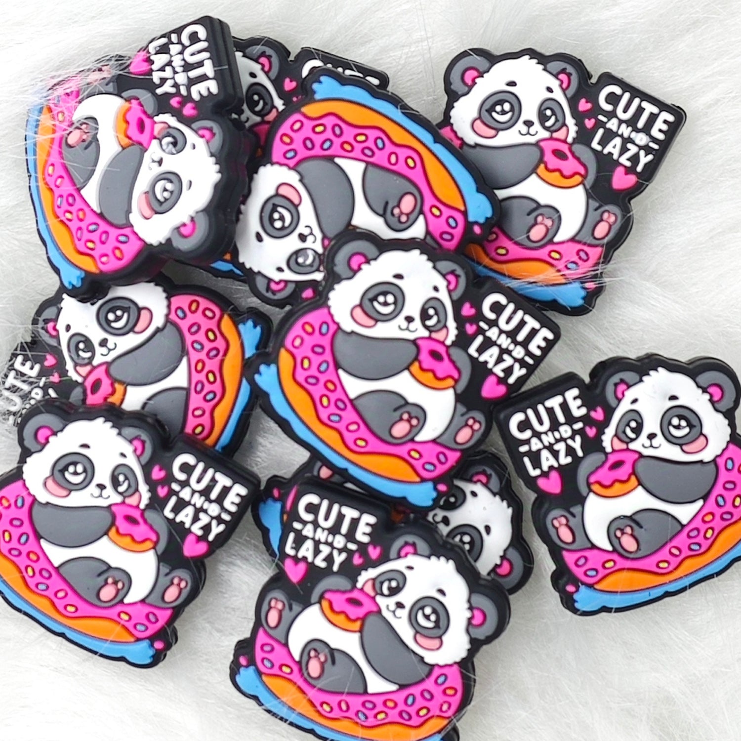 Cute lazy panda Silicone Focal Beads Wholesale, Animal Shaped Beads