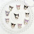 Enamel metal charms featuring a cute purple and black cartoon figure design. Durable, lightweight, and colorful, perfect for DIY jewelry making, bracelets, necklaces, and keychains.