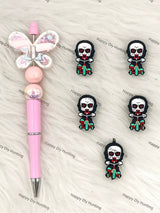 Cycling Skeleton Silicone Focal Beads Wholesale for Halloween Pen DIY