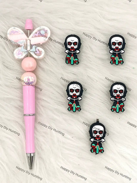 Cycling Skeleton Silicone Focal Beads Wholesale for Halloween Pen DIY