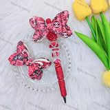 Colorful Printed Bow Fancy CC Designer Beads