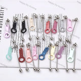 DIY Beadable Straw Charm Tabs, Random Mixed Colors | Acrylic Tumbler Straw Hanger for 8‑10mm Straw