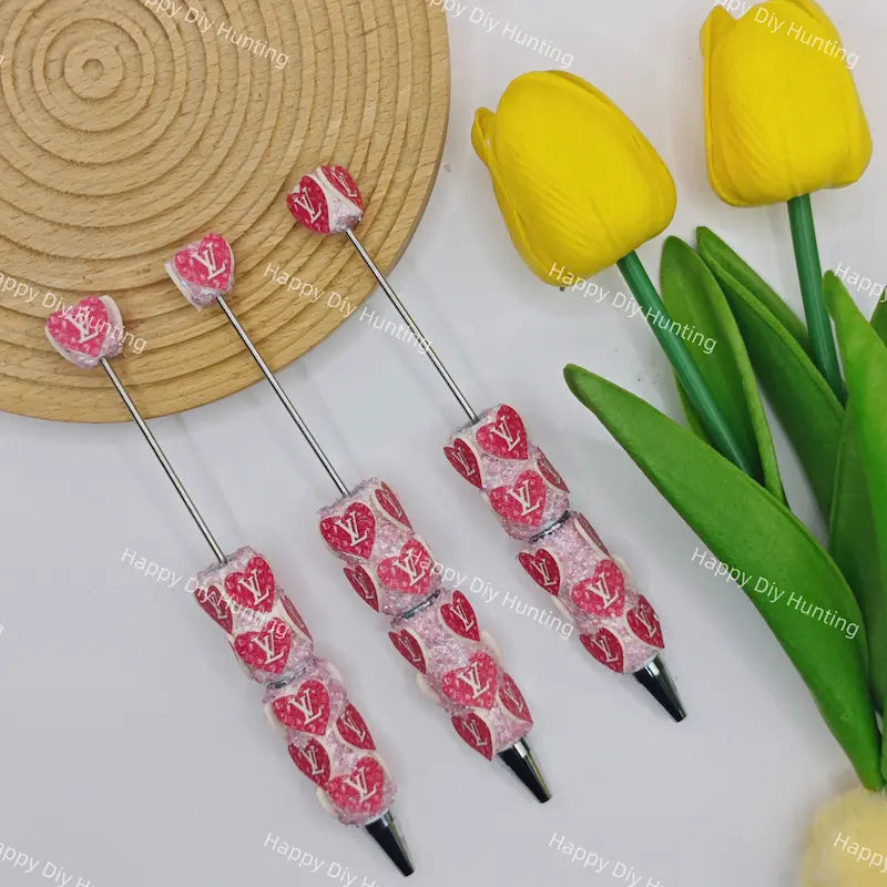 Fancy V*L Printed Pattern Beadable Pens Wholeasle,Beadable Pens Supplies
