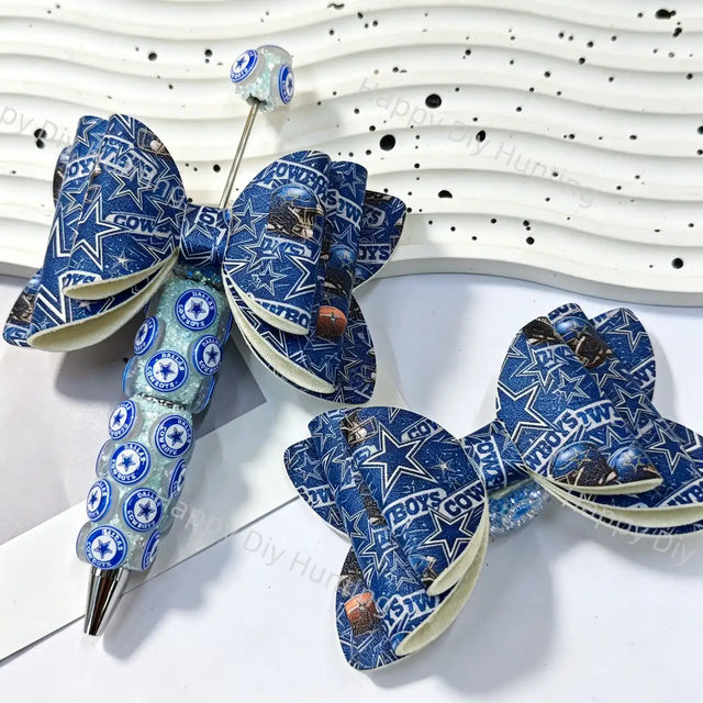 Dallas Cowboys Graphic Bow Beads For DIY Beadable Pens