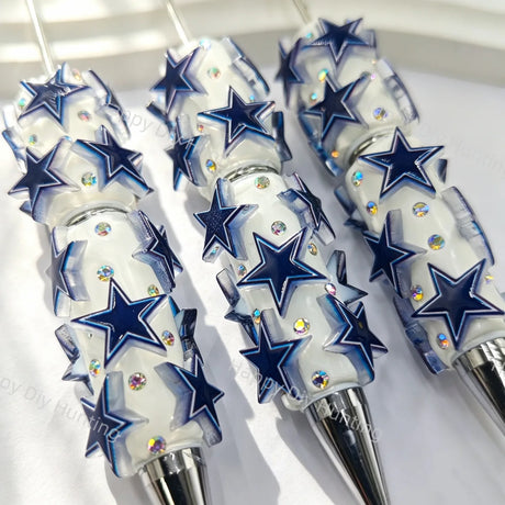 Dallas Cowboys Team Beadable Pens Wholesale, Matches All Focal Beads & Pen Toppers