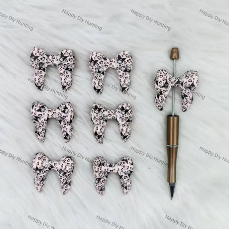 3D Dark Bunny Bowknot Silicone Focal Beads for DIY Pen Decoration