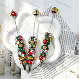 dark green 3d mixed christmas mini figure beadable pens with rhinestone accents for diy handmade holiday stationery crafts wholesale