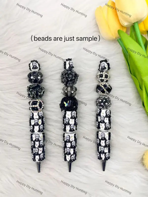 DIY Matching Combination of Printed Bead Pen & Handmade Bead Craft Parts